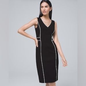 White House Black Market Black dress with white piping